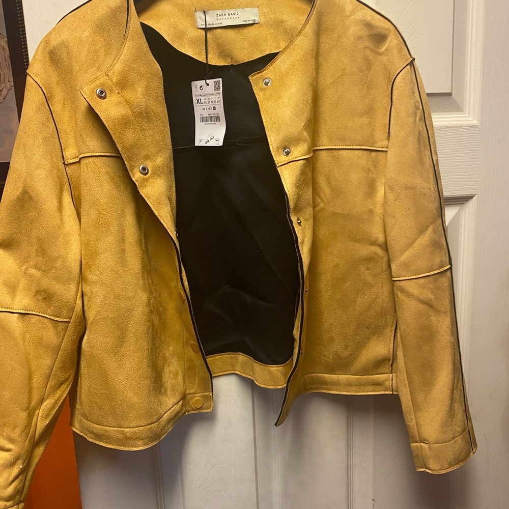 Crop like blazer jacket micro suede jacket